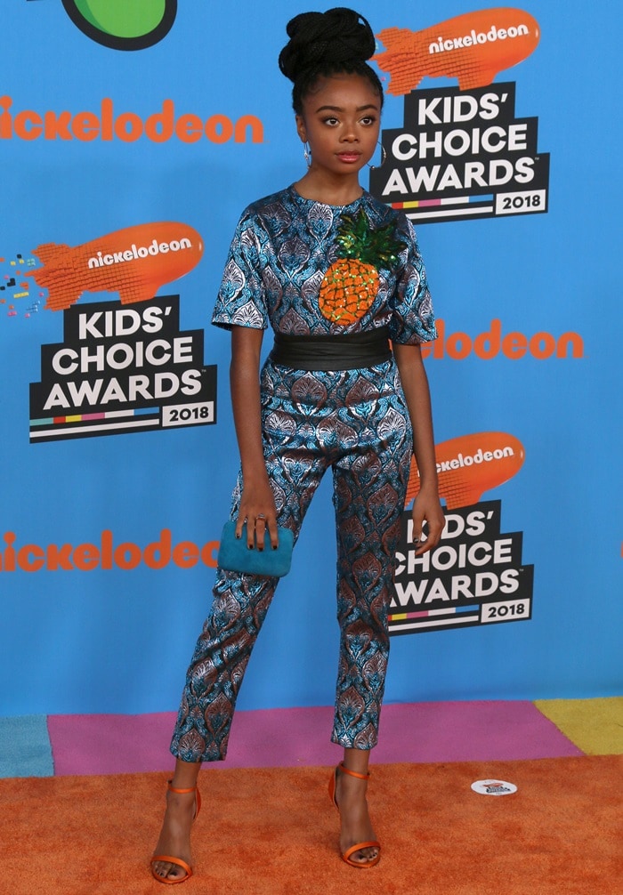 Skai Jackson at the 2018 Nickelodeon Kids’ Choice Awards held at The Forum in Inglewood, California, on March 24, 2018