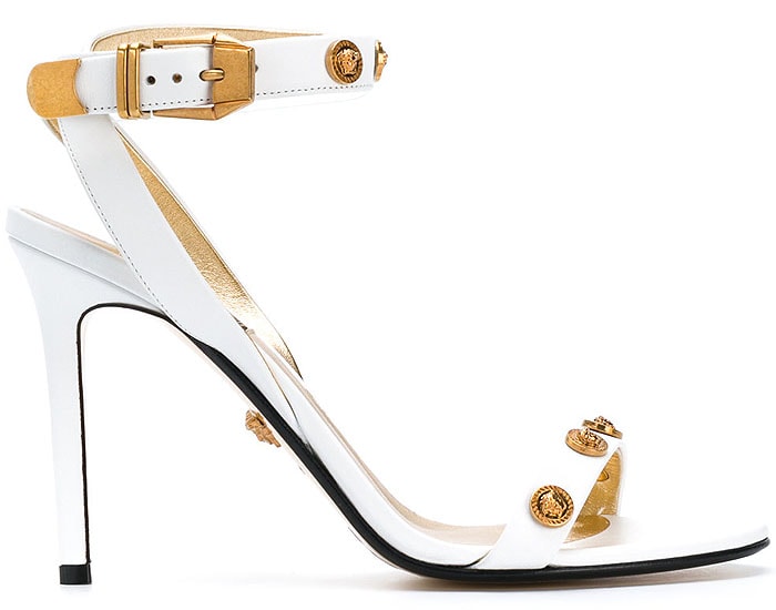 Versace Medusa-Medal White-Leather Sandals