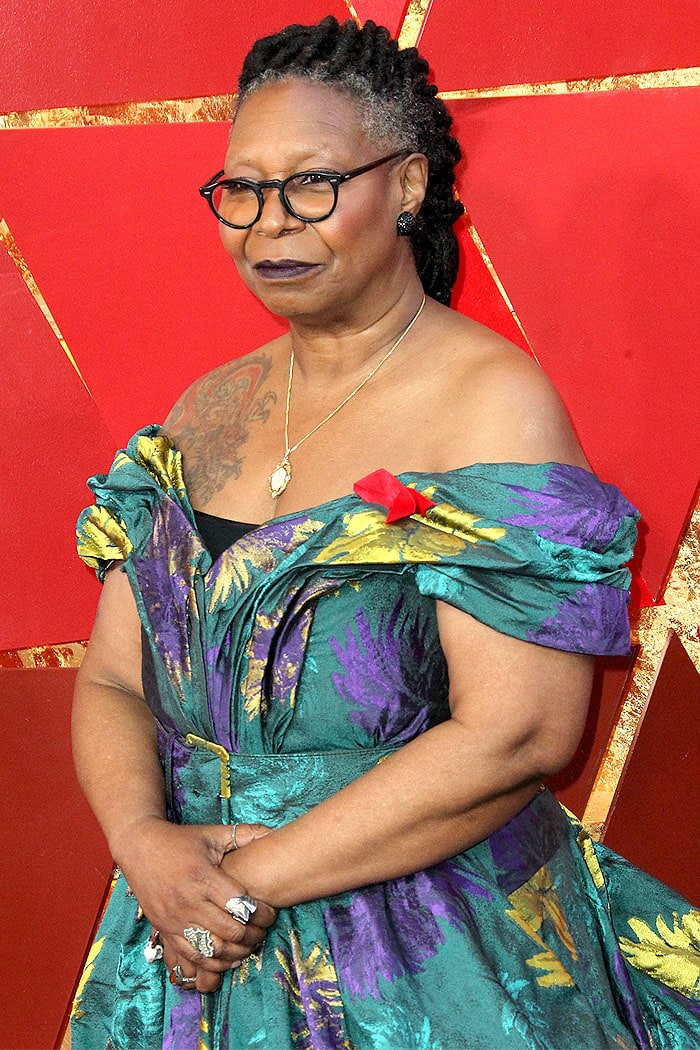 Whoopi Goldberg in a custom Christian Siriano gown at the 2018 Academy Awards (Oscars).