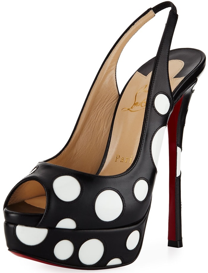 Black Christian Louboutin Bubble Up Polka Dot Pump