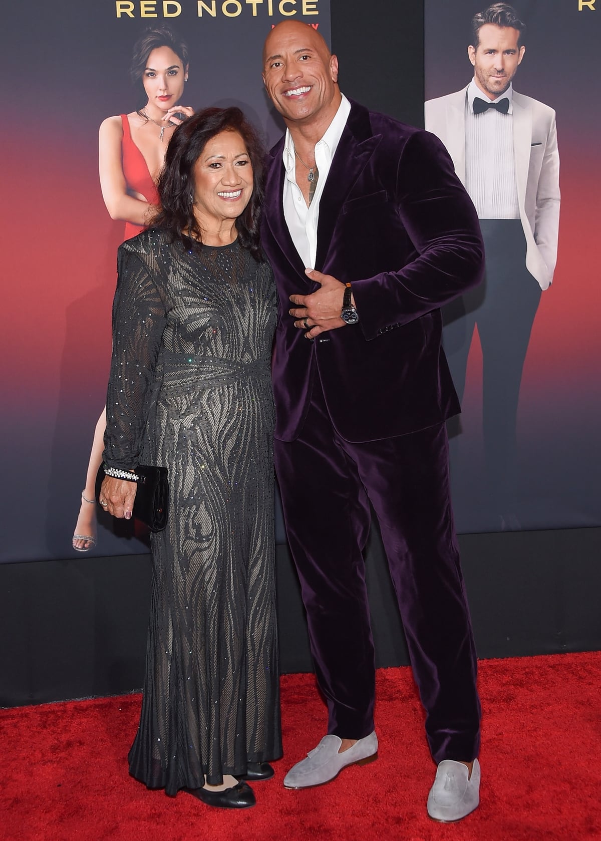 Dwayne Johnson with his much shorter mom Ata Johnson