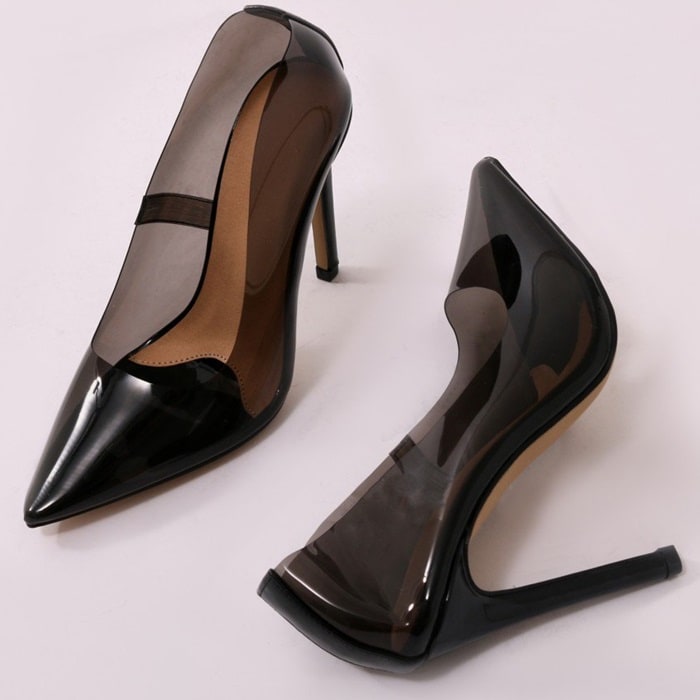 Smoke Extra Perspex Pointy-Toe Clear Pumps