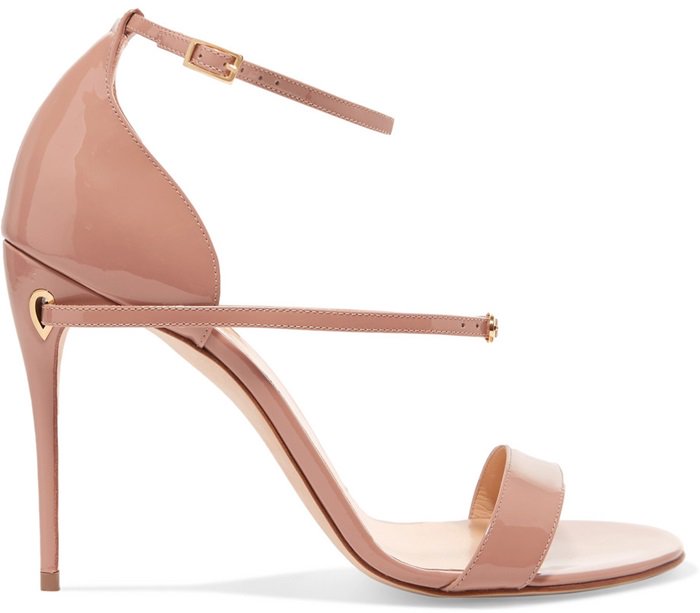 Beige 'Rolando' patent-leather sandals