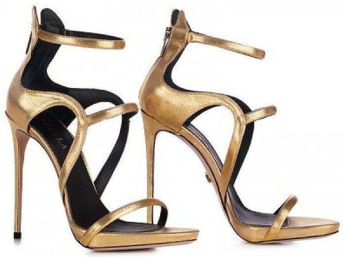 Le Silla 'Award' Strappy Sandals in Gold