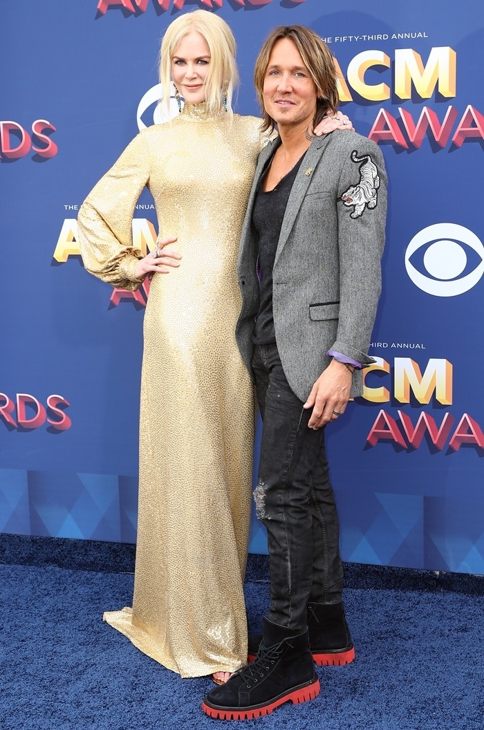Keith Urban and Nicole Kidman at the 2018 Academy of Country Music Awards at the MGM Grand Garden Arena in Las Vegas on April 15, 2018