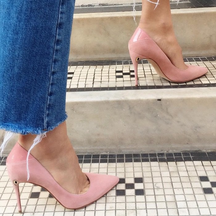 Pink 'Lorenzo' patent leather pumps