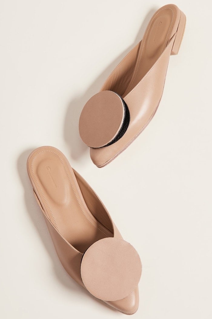 These mules from designer Jessica Taft Langdon look like they could be inspired by pancakes