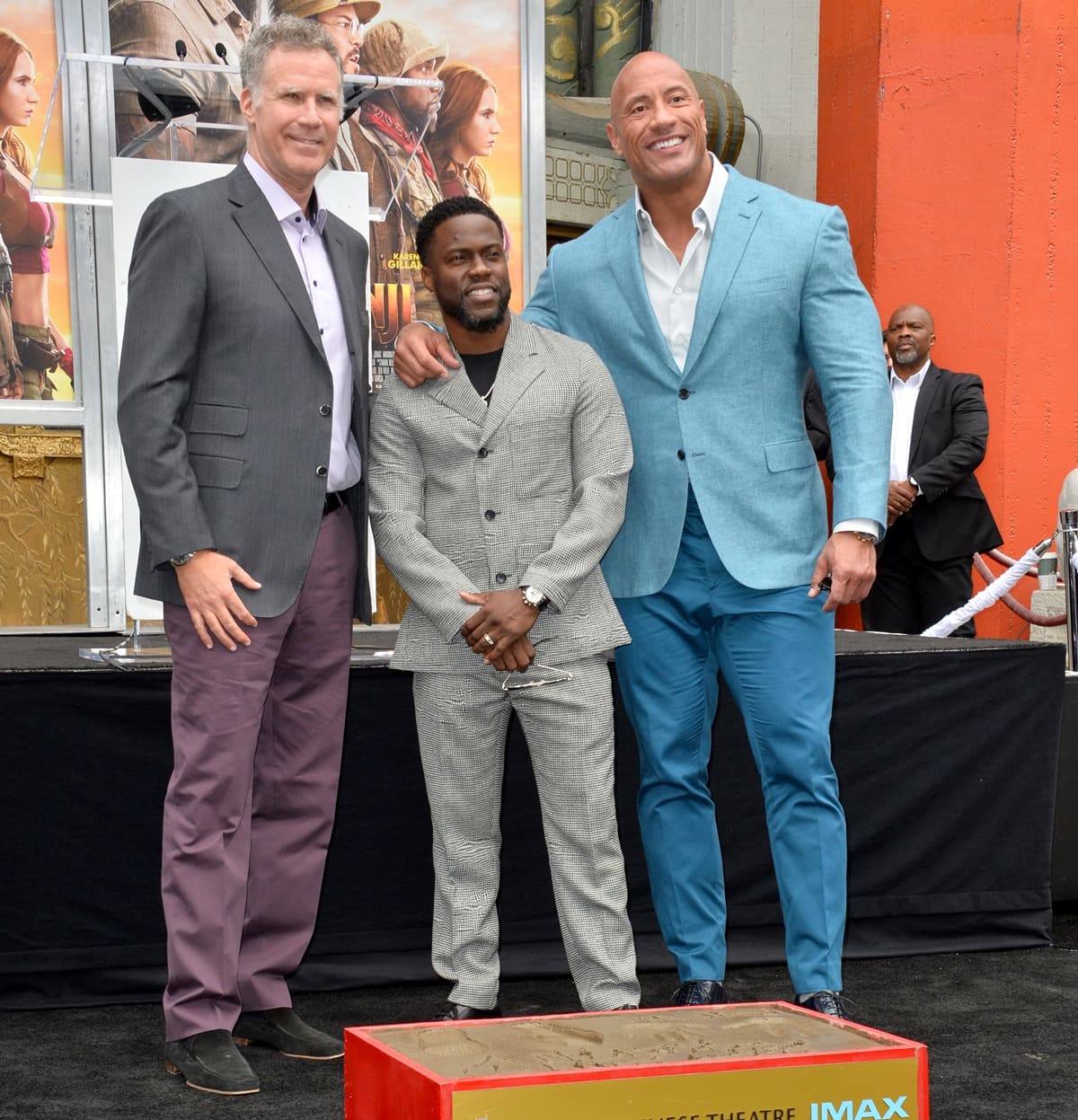 Dwayne Johnson is slightly shorter than Will Ferrell but much taller than his friend Kevin Hart