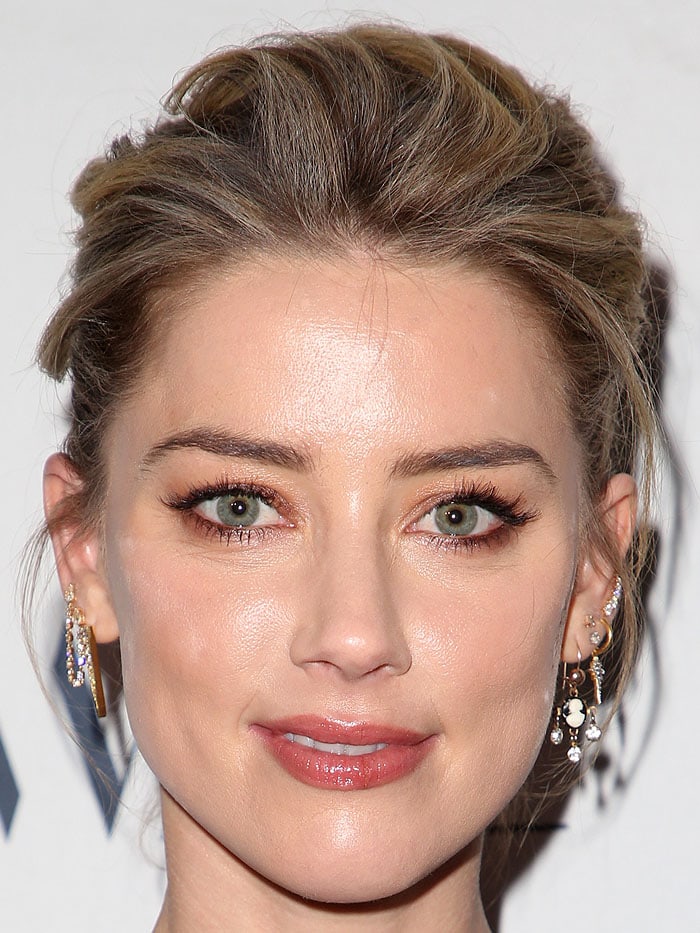 Amber Heard's gold-and-diamond earrings