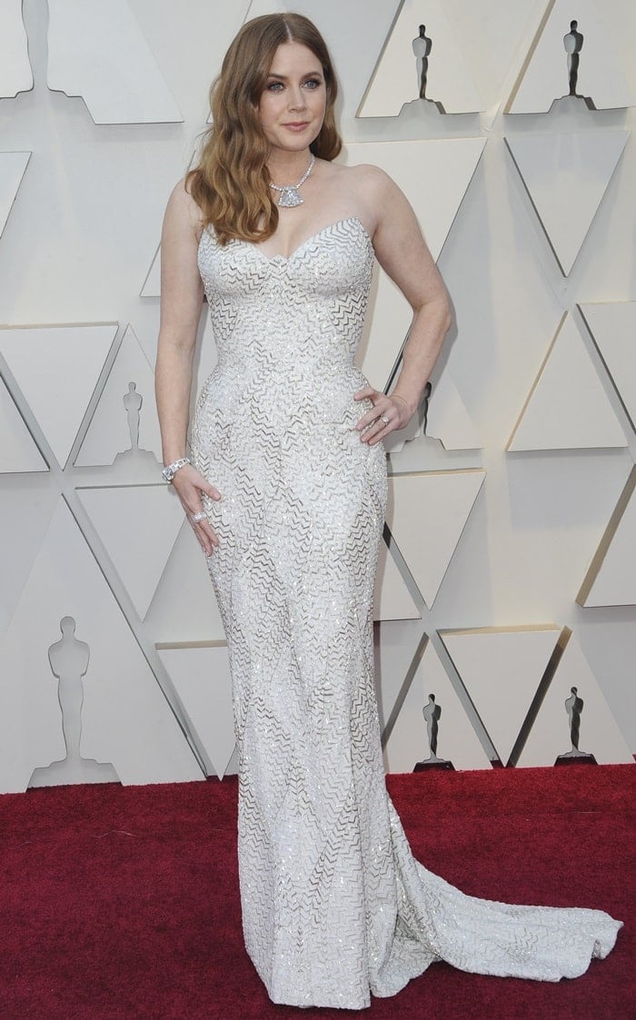Amy Adams' Atelier Versace gown at the 2019 Academy Awards held at the Dolby Theatre in Los Angeles on February 24, 2019
