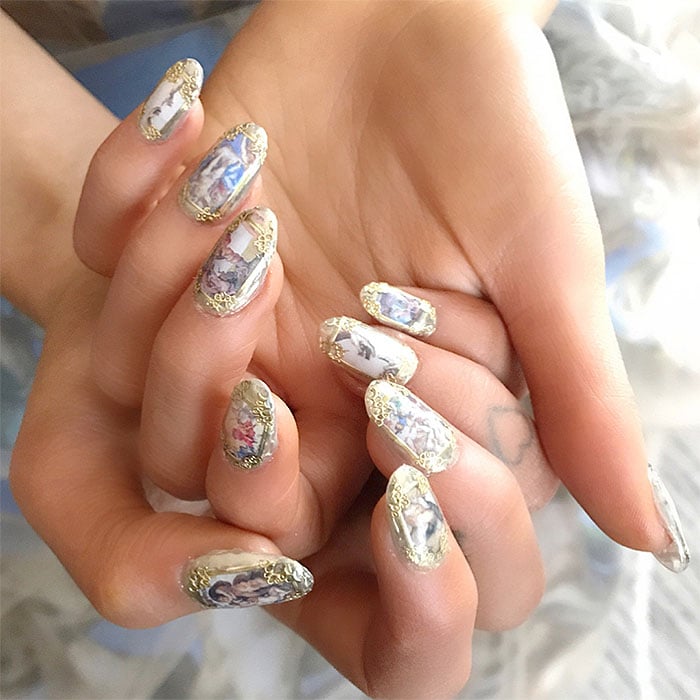 Ariana Grande's Sistine Chapel nails by Natalie Minerva of Nail Swag LA.