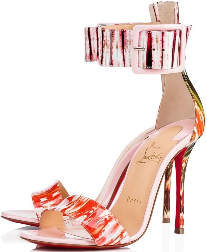 Illustrative paint splatters adorn slingbacks