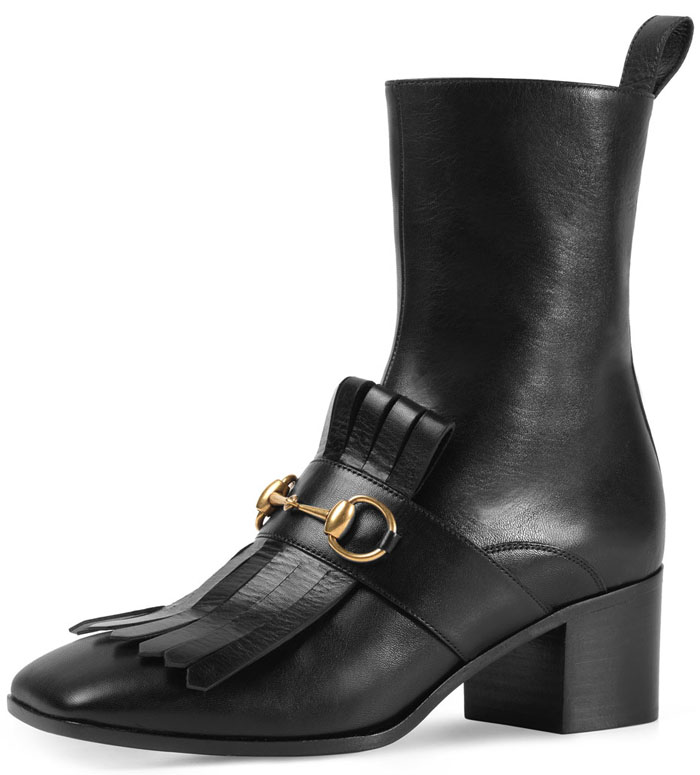 Gucci 'Polly' Kiltie Leather Ankle Boots