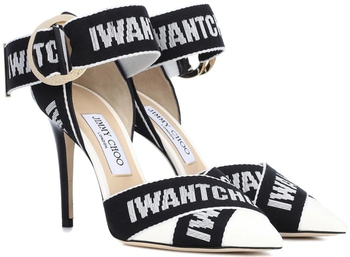 Jimmy Choo's Black and White 'Bea' Leather Pumps