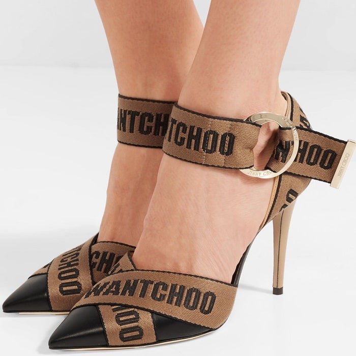 Wrapped in canvas tape, the shoes showcase graphic block letters that spell out "IWANTCHOO," adding a unique and eye-catching element to the design