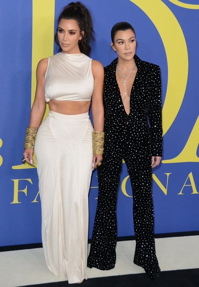 Kim and Kourtney Kardashian at the 2018 CFDA Fashion Awards