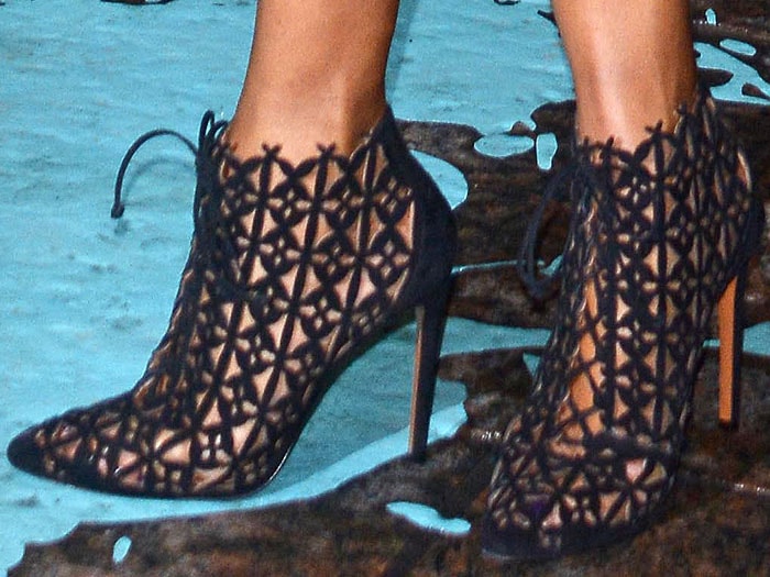 Naomi Campbell's Azzedine Alaia laser-cut ankle boots