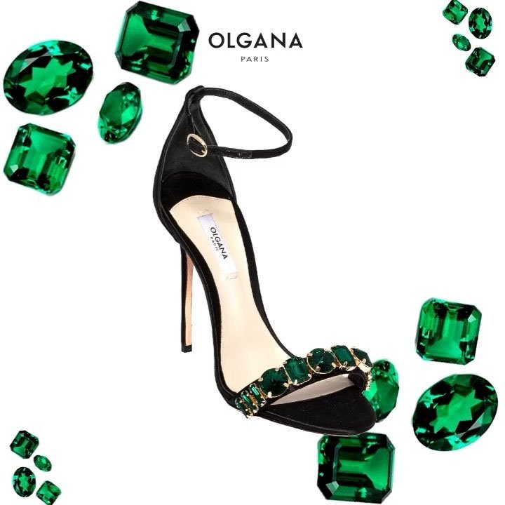 Olgana Paris 'Delicate' Jeweled Ankle-Strap Sandals