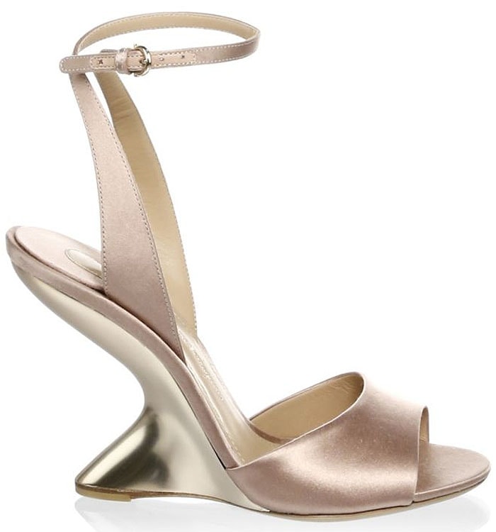 Salvatore Ferragamo 'Arsina' curved-wedge sandals blush chai