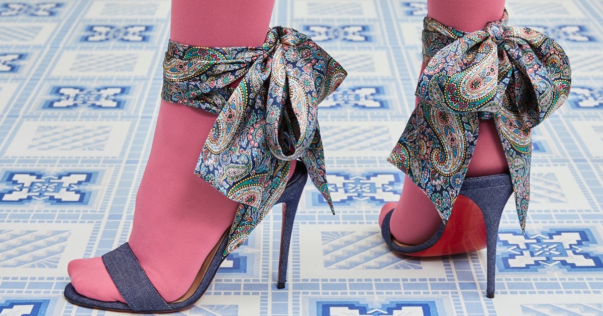 Sandale Du Desert Silk Floral Printed Sandals With Back Tie Detail