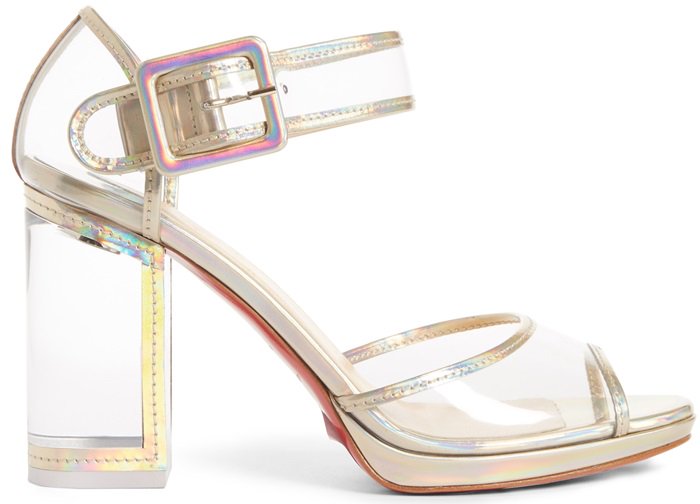 Platine Barbaclara Specchio Leather & PVC Platform Sandals