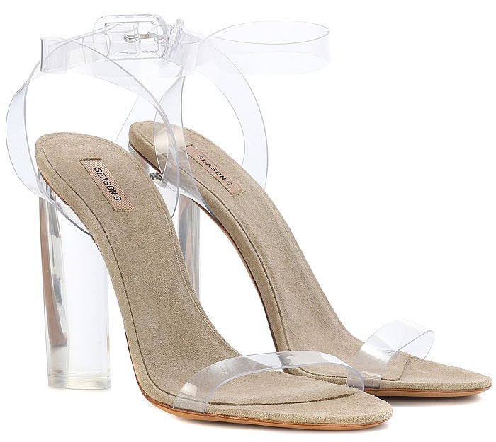 Yeezy Season 6 Lucite-Heel Transparent Ankle-Strap Sandals