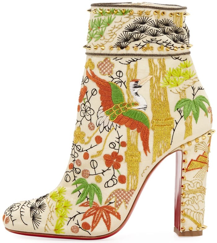 Christian Louboutin Bamboot Embroidered Red Sole Booties