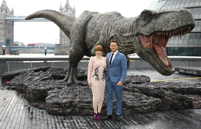 Chris Pratt and Bryce Dallas Howard at their photo call for 'Jurassic World: Fallen Kingdom'