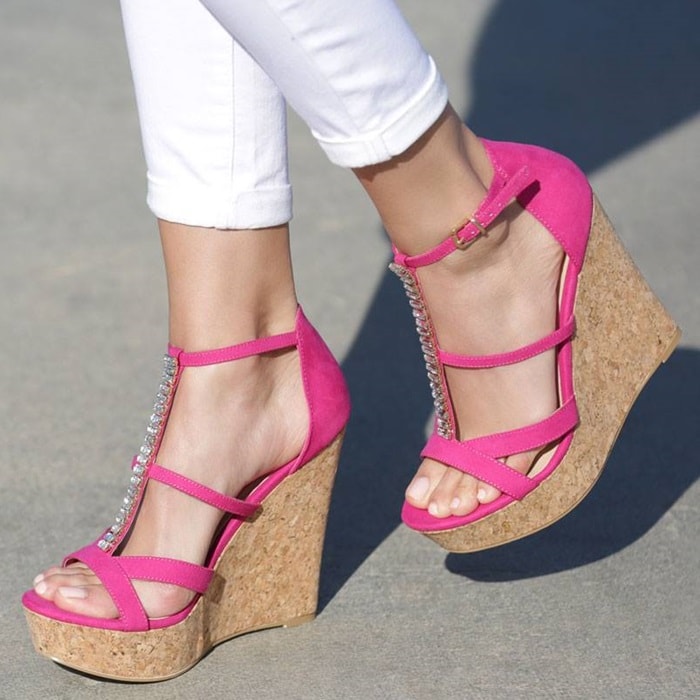 'Daia' Strappy Cork Wedges