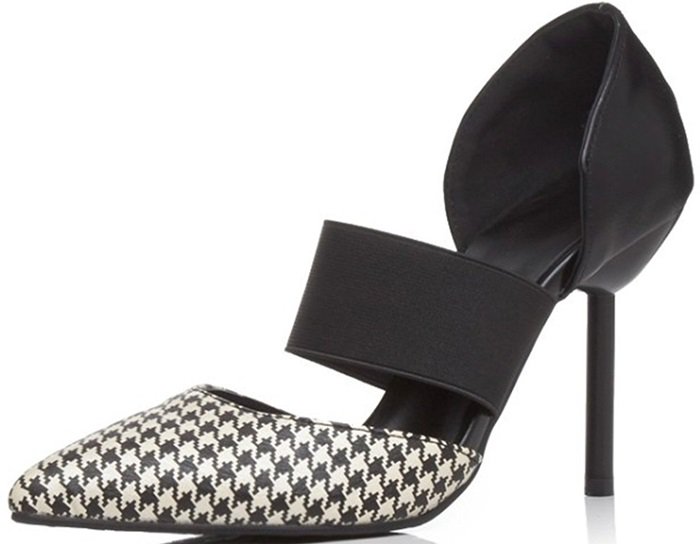 Houndstooth D'orsay Stiletto High Heel Pumps