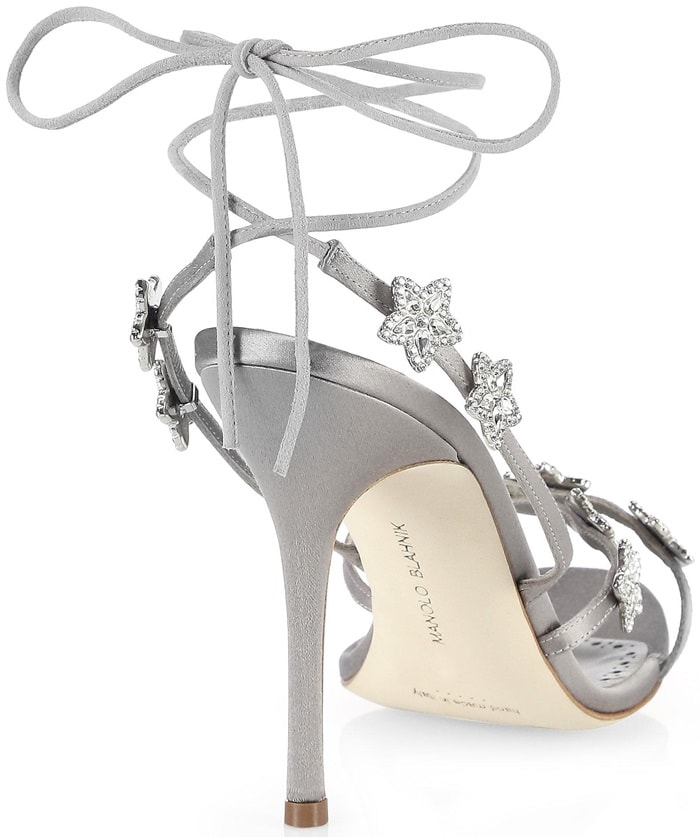 Manolo Blahnik Satin Crystal Star Detail 'Osaka' Sandals