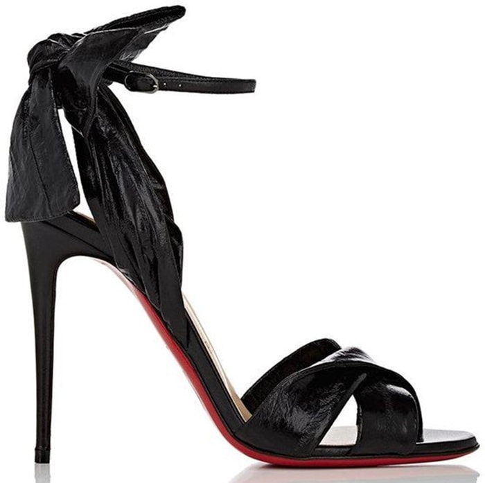 Christian Louboutin Marylineska 100 leather-trimmed coated-eel sandals