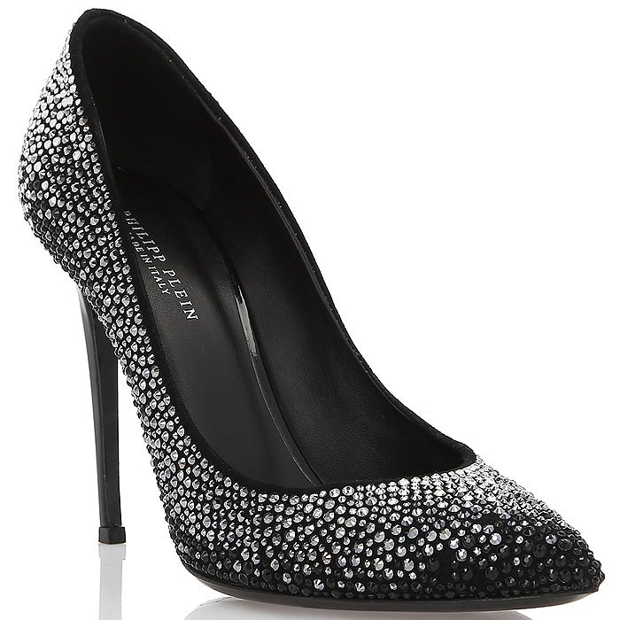 Philipp Plein "Crystal Beauty" Crystal-Studded Suede Pumps