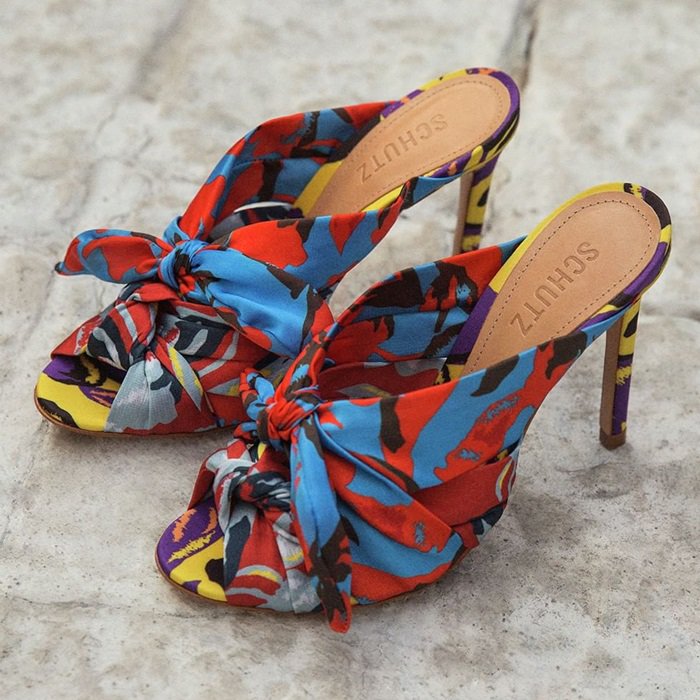 Floral Print High Heel Mules