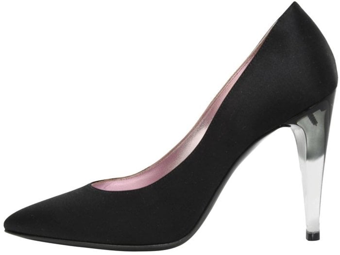 Chanel Black Satin Pumps With Gradient Lucite Heels