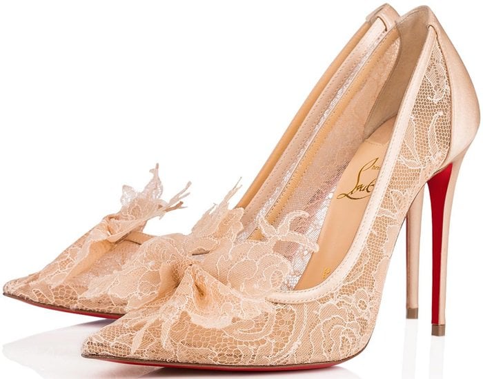 Nude Floral Lace Delikatissima Pumps