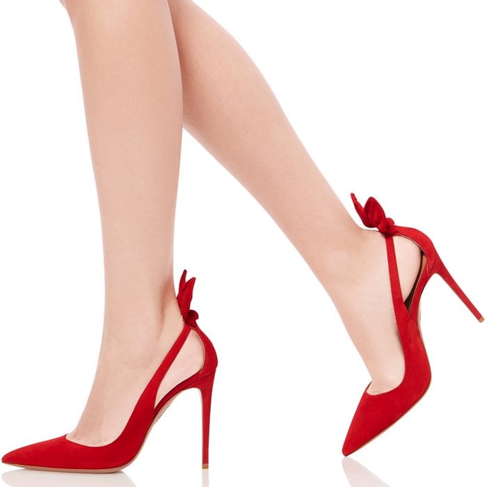 Red Deneuve Bow Pointy Toe Heels