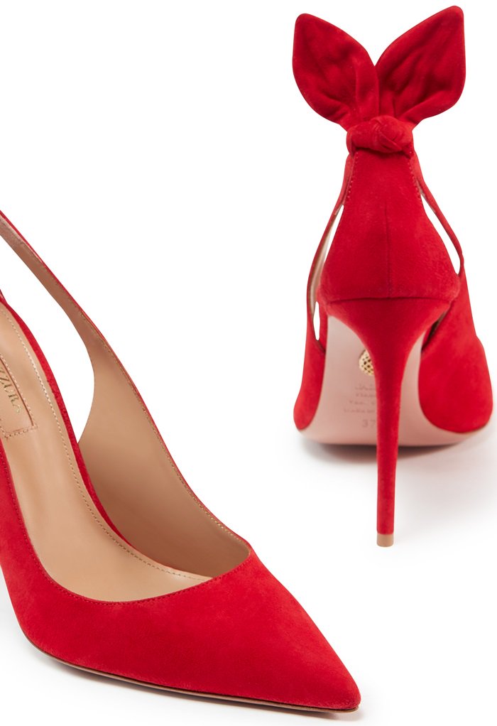 Red Deneuve Bow Pointy Toe Pumps