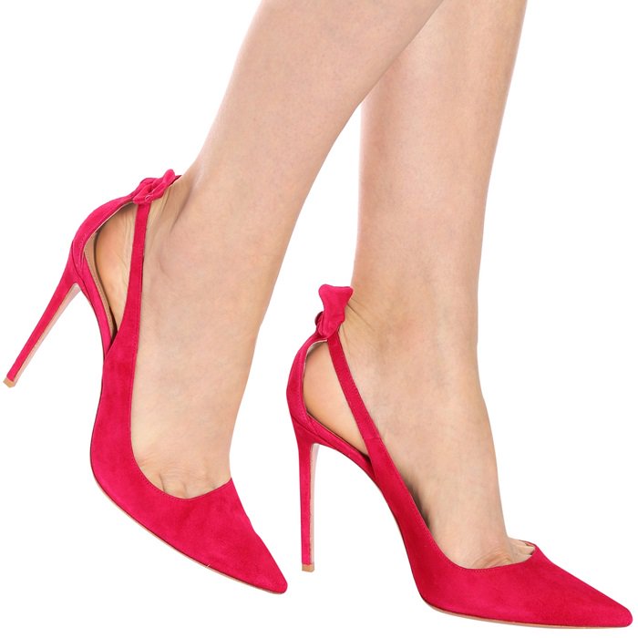 Pink Deneuve Bow Pointy Toe Pumps