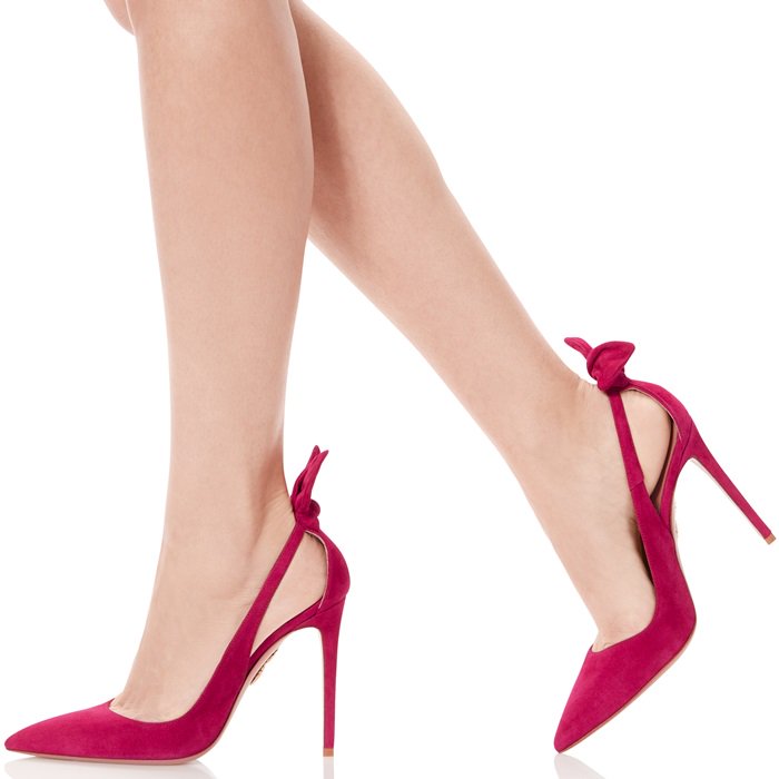 Flattering Deneuve Bow Pointy Toe Pumps With Cut-Out Sides