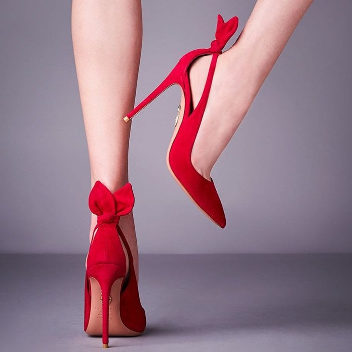 This pair is expertly crafted in Italy from buttery suede in passionate carnation red