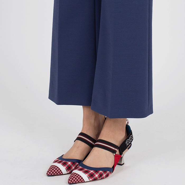 Fendi Colibri gingham slingback pumps