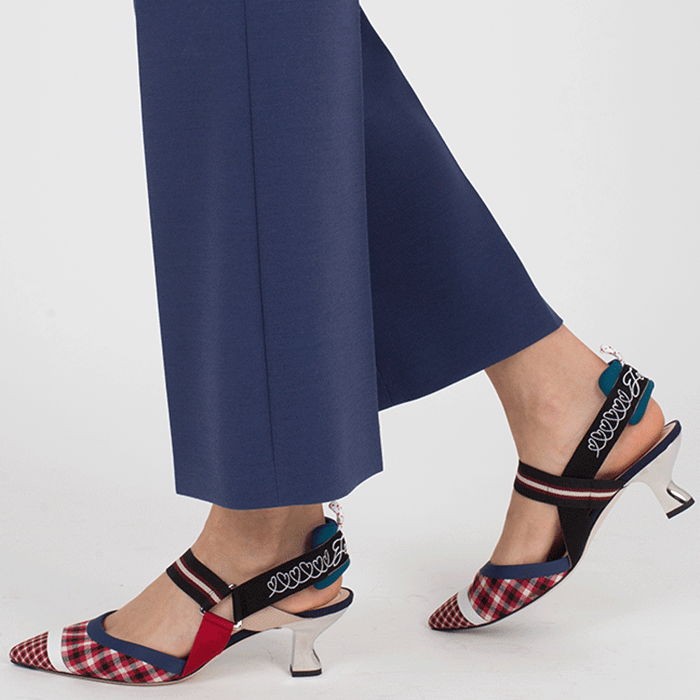 Fendi 'Colibri' gingham slingback pumps