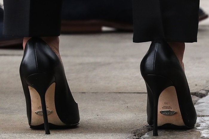 Meghan Markle rocking Sarah Flint's Perfect pointed toe pumps