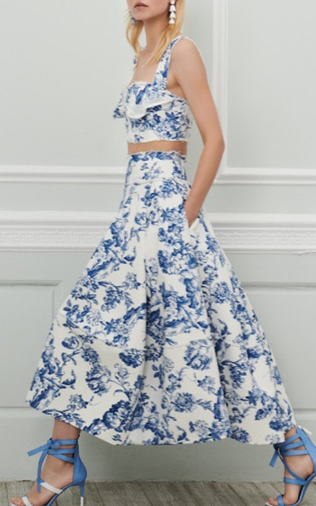 Oscar de la Renta Bustier Top and Midi Skirt