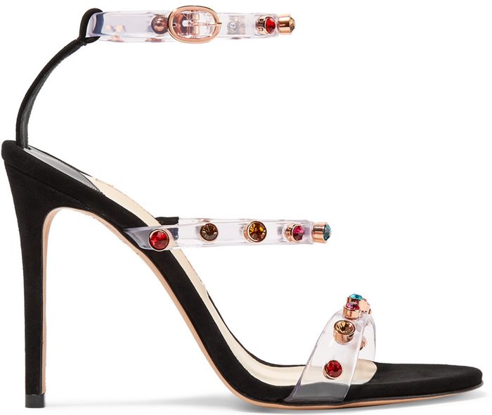 SOPHIA WEBSTER Rosalind crystal-embellished PVC and leather sandals