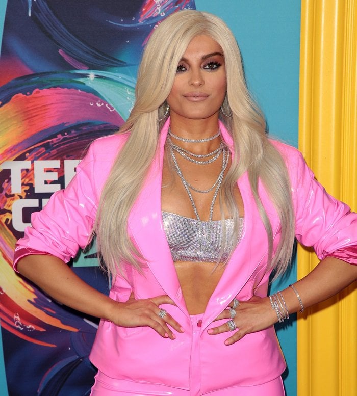 Bebe Rexha emulates Barbie at the 2018 Teen Choice Awards held at The Forum in Inglewood, California, on August 12, 2018