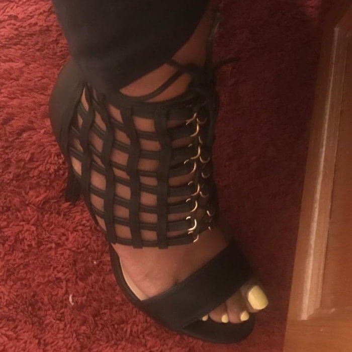 Sexy caged platform heeled sandal with front lace-up detail and back zip closure.