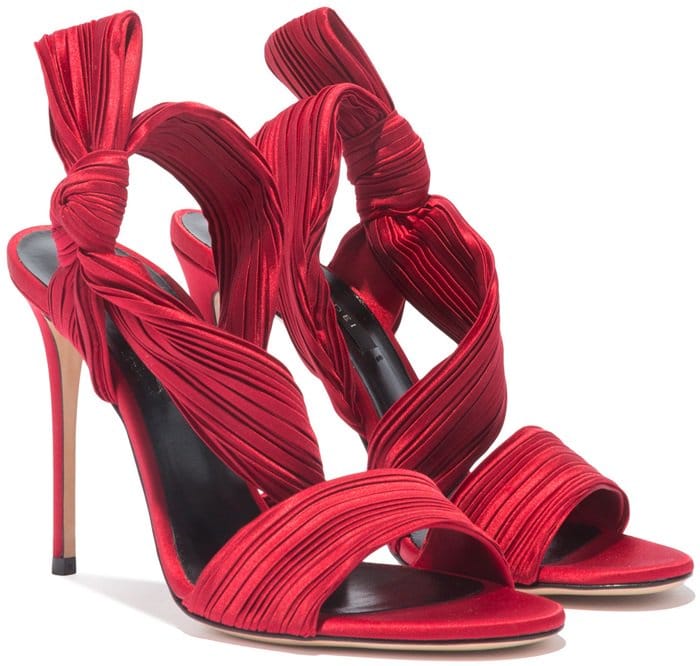 Red Scarlet Satin Sandals