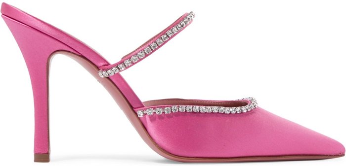 Pink 'Gilda' Swarovski crystal-embellished mules